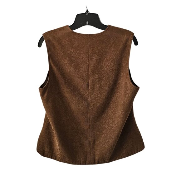 Petite Sophisticate Vest Sleeveless Floral Waistcoat Gilet | EUC | 10P | Brown - Picture 6 of 16
